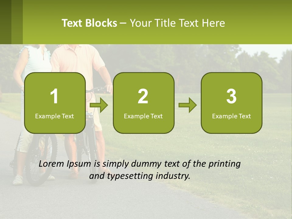 A Man And A Woman Standing Next To A Bike PowerPoint Template