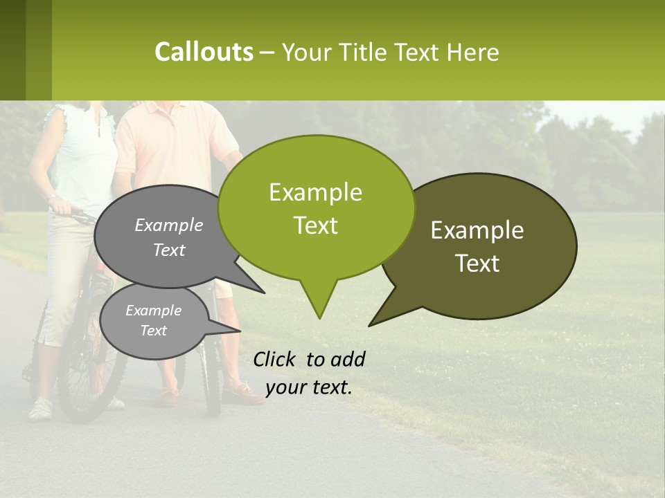 A Man And A Woman Standing Next To A Bike PowerPoint Template