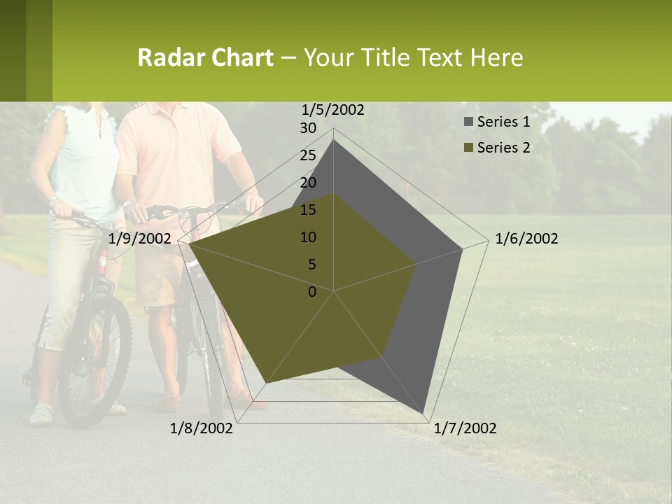 A Man And A Woman Standing Next To A Bike PowerPoint Template