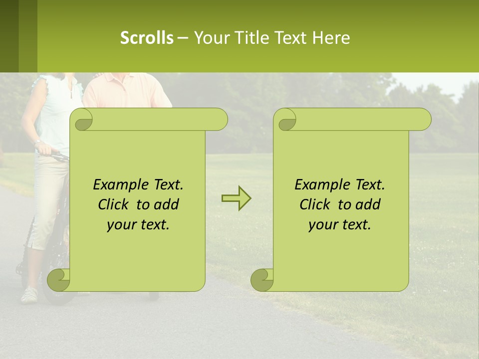 A Man And A Woman Standing Next To A Bike PowerPoint Template