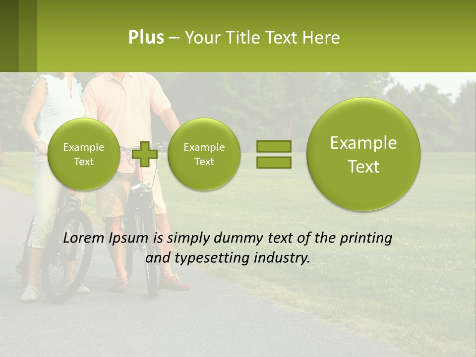 A Man And A Woman Standing Next To A Bike PowerPoint Template