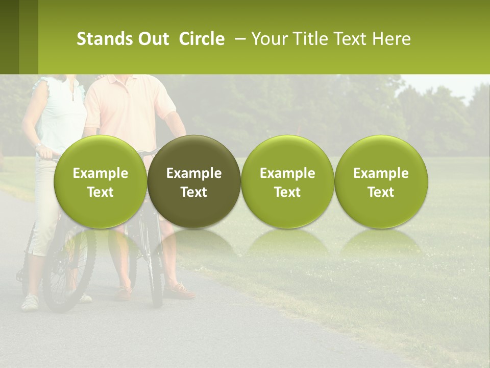 A Man And A Woman Standing Next To A Bike PowerPoint Template