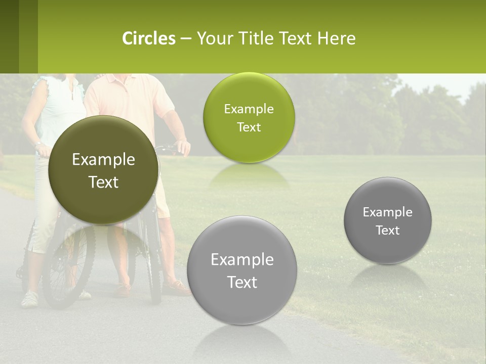 A Man And A Woman Standing Next To A Bike PowerPoint Template