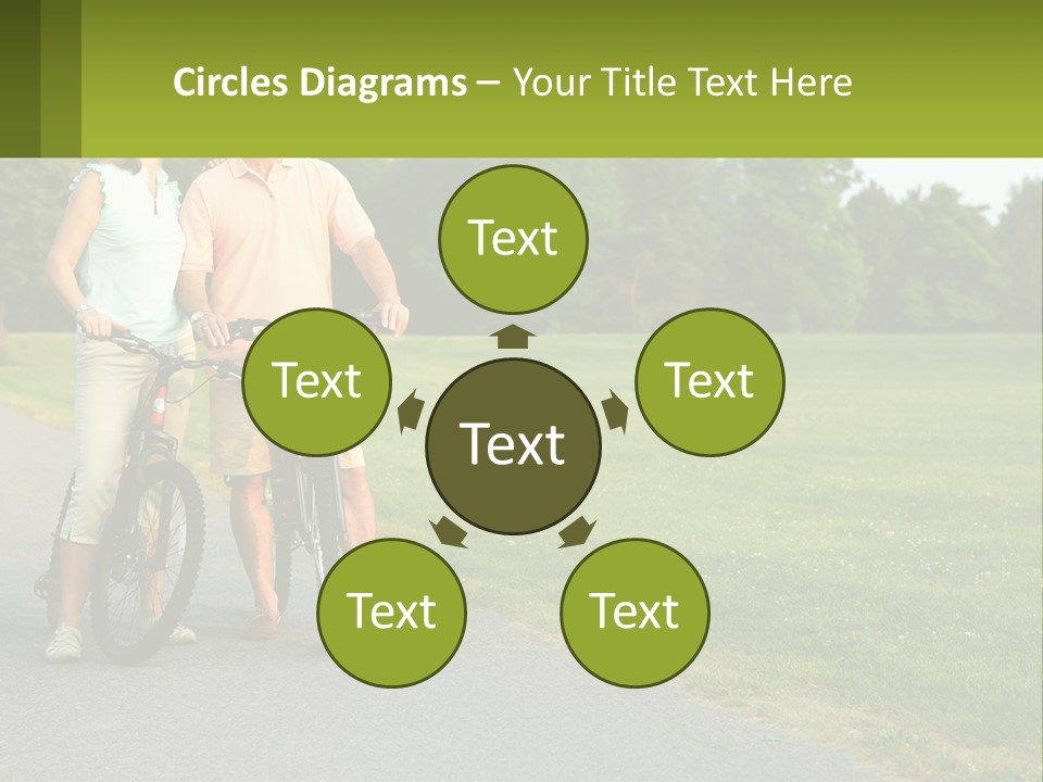 A Man And A Woman Standing Next To A Bike PowerPoint Template