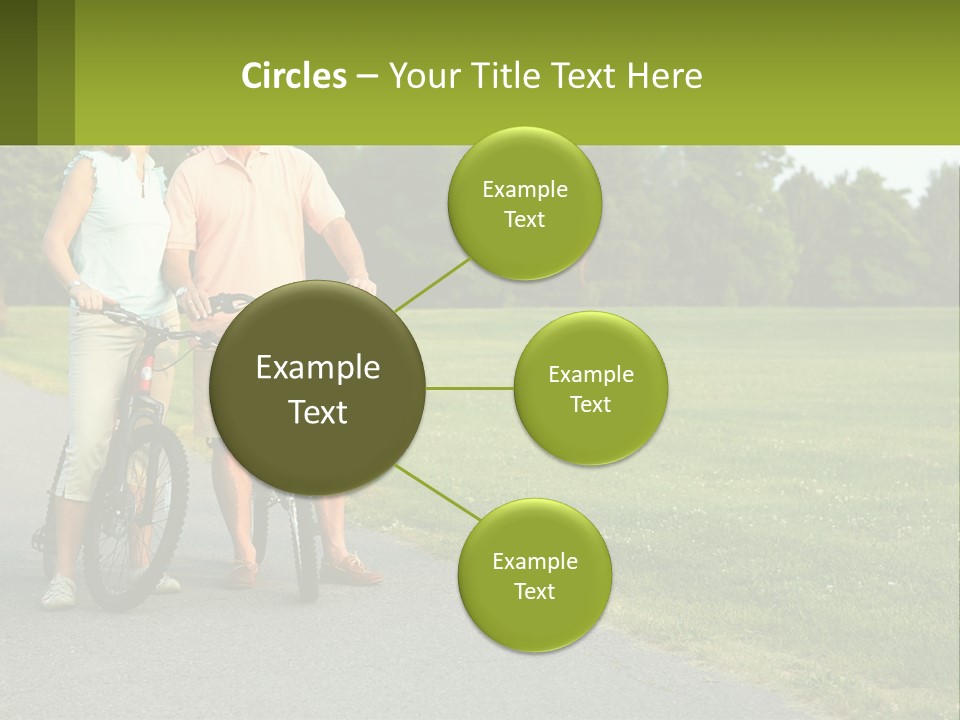 A Man And A Woman Standing Next To A Bike PowerPoint Template