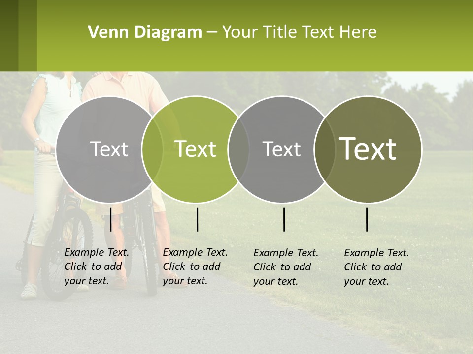 A Man And A Woman Standing Next To A Bike PowerPoint Template