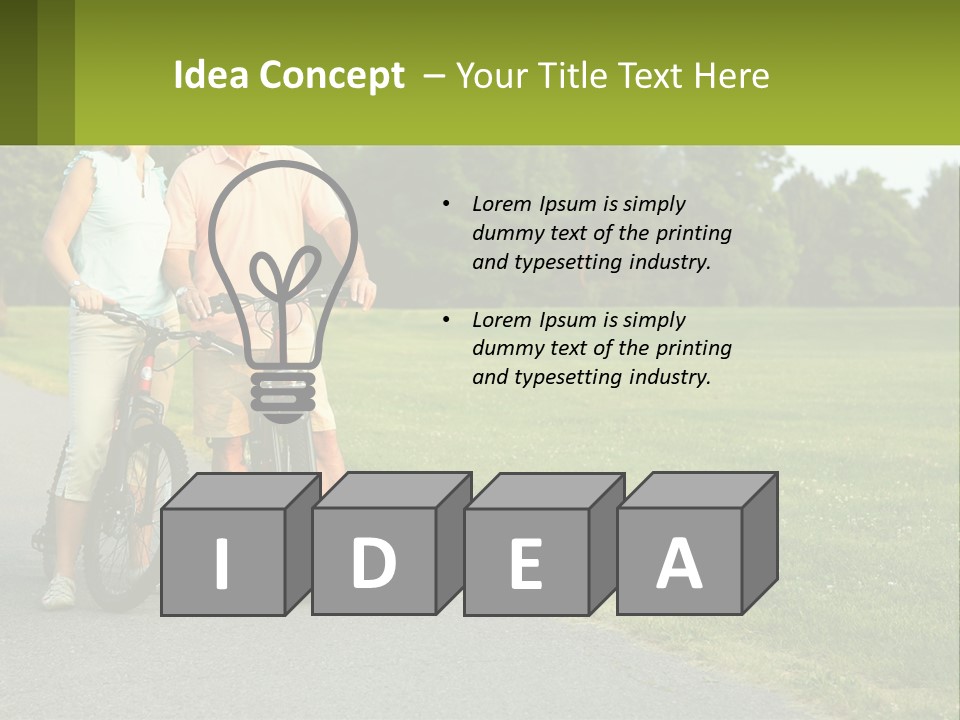 A Man And A Woman Standing Next To A Bike PowerPoint Template