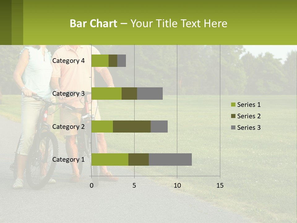 A Man And A Woman Standing Next To A Bike PowerPoint Template