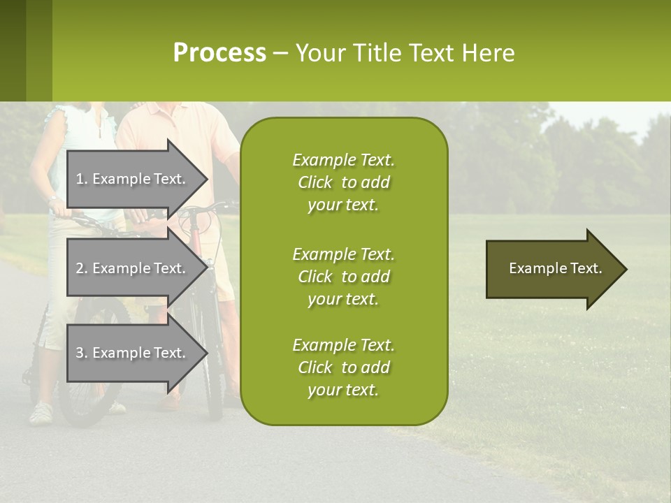 A Man And A Woman Standing Next To A Bike PowerPoint Template