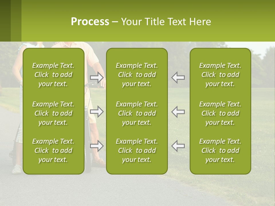 A Man And A Woman Standing Next To A Bike PowerPoint Template