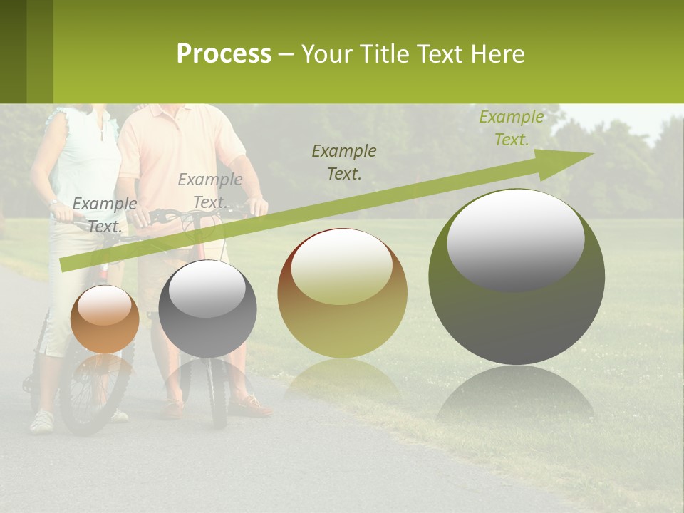 A Man And A Woman Standing Next To A Bike PowerPoint Template