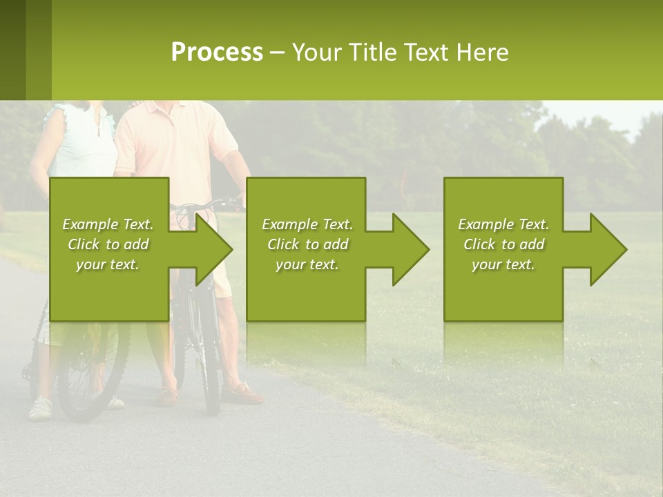 A Man And A Woman Standing Next To A Bike PowerPoint Template