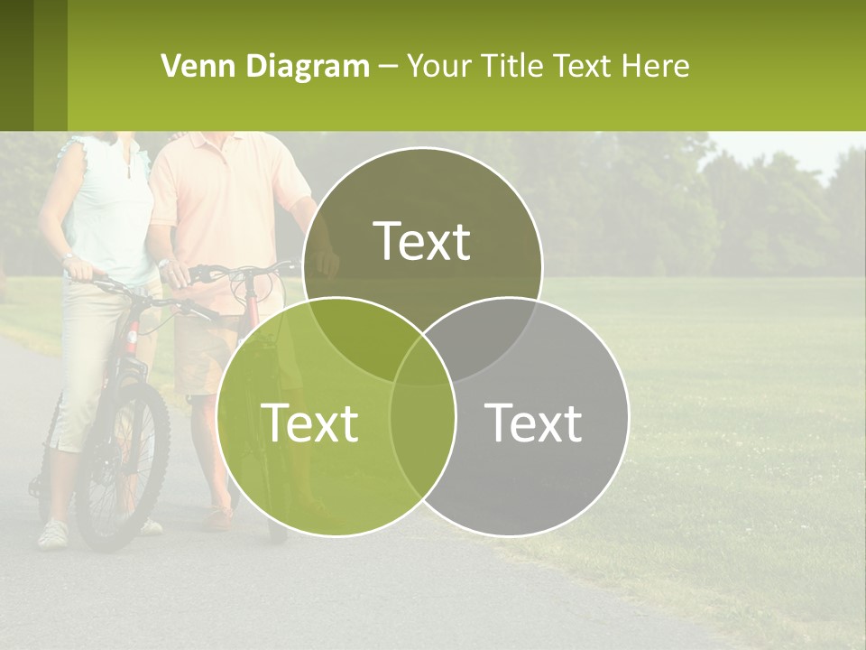 A Man And A Woman Standing Next To A Bike PowerPoint Template