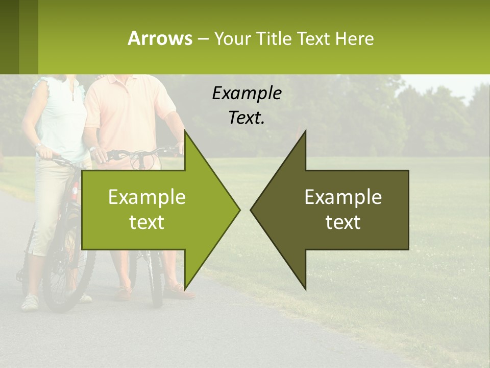 A Man And A Woman Standing Next To A Bike PowerPoint Template