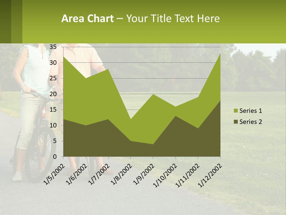 A Man And A Woman Standing Next To A Bike PowerPoint Template