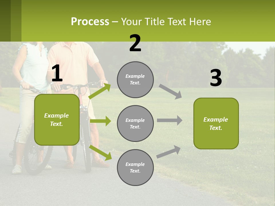 A Man And A Woman Standing Next To A Bike PowerPoint Template