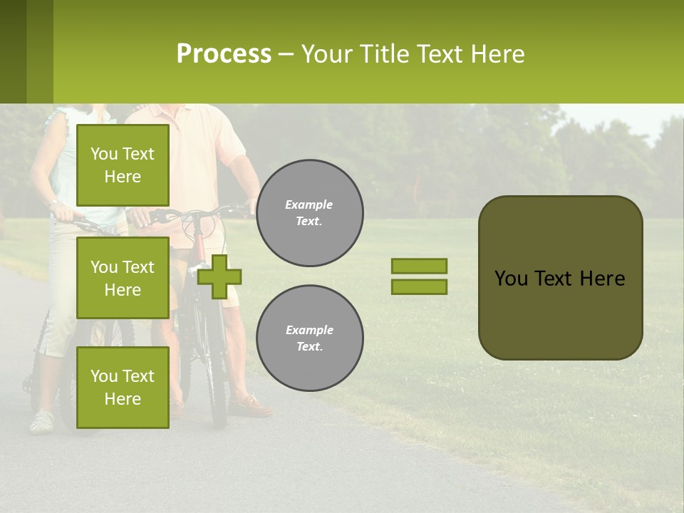 A Man And A Woman Standing Next To A Bike PowerPoint Template