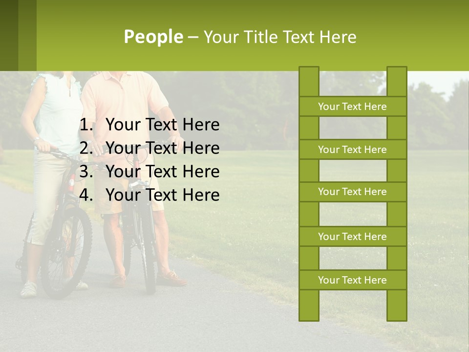 A Man And A Woman Standing Next To A Bike PowerPoint Template