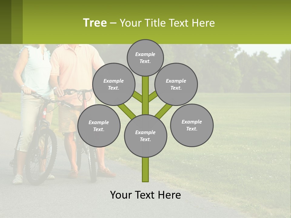 A Man And A Woman Standing Next To A Bike PowerPoint Template