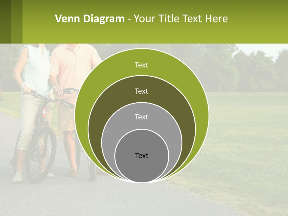 A Man And A Woman Standing Next To A Bike PowerPoint Template