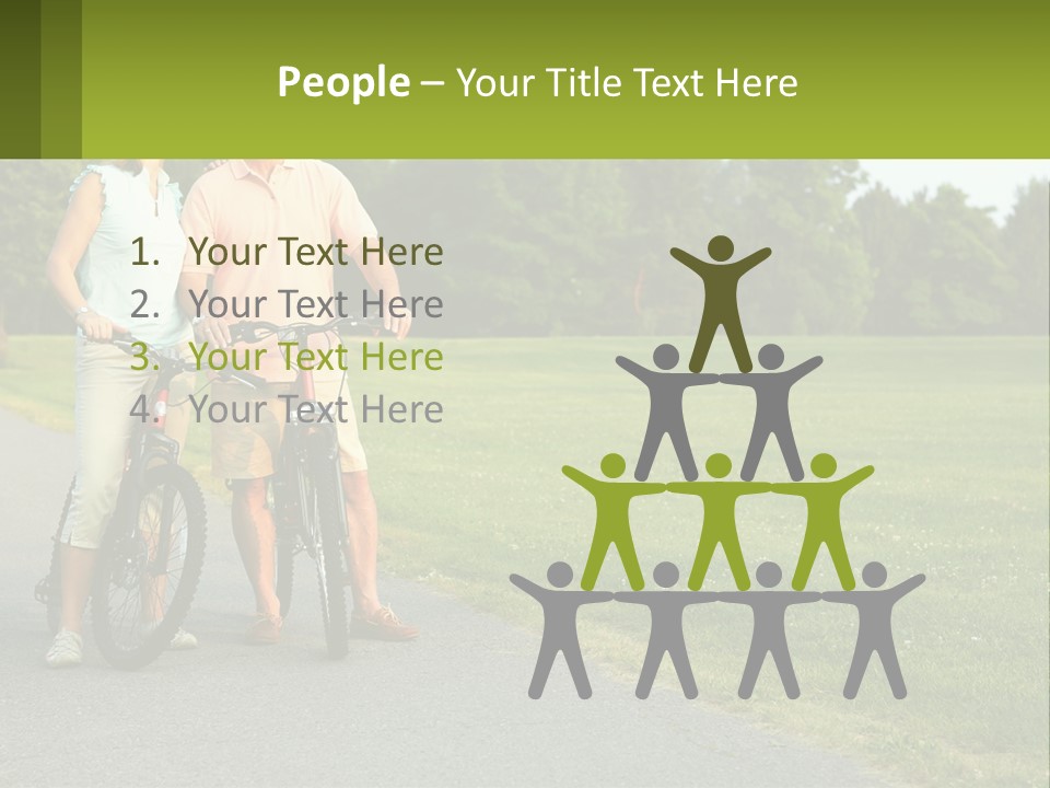 A Man And A Woman Standing Next To A Bike PowerPoint Template