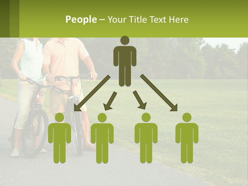 A Man And A Woman Standing Next To A Bike PowerPoint Template