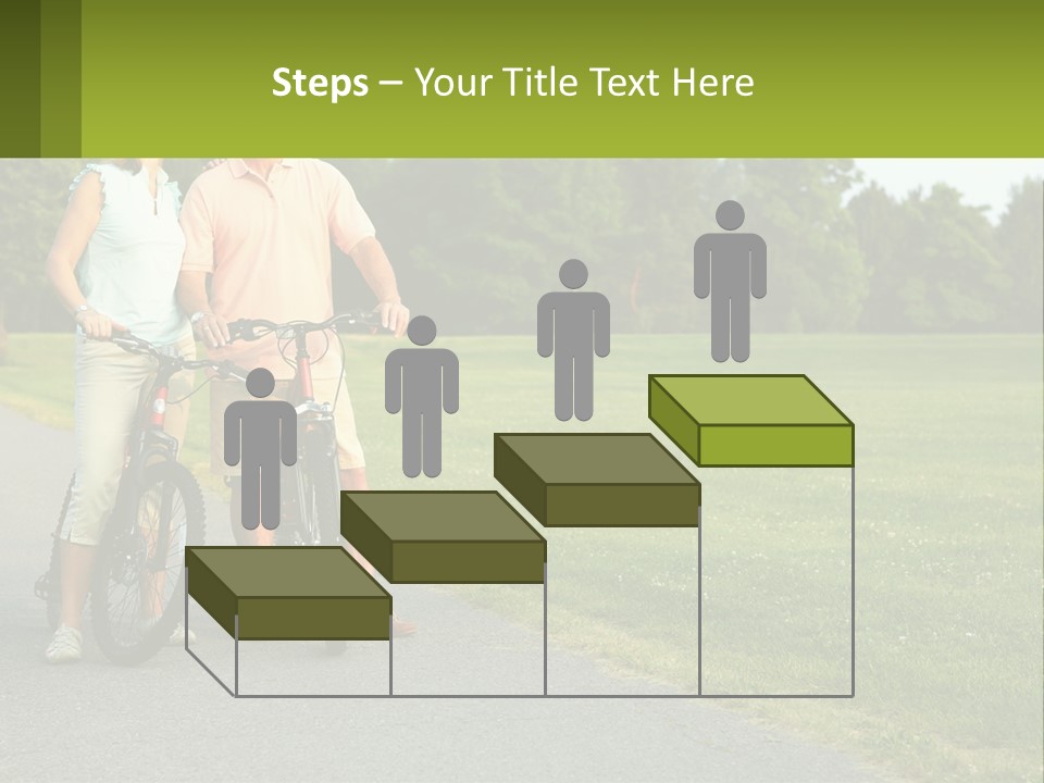 A Man And A Woman Standing Next To A Bike PowerPoint Template