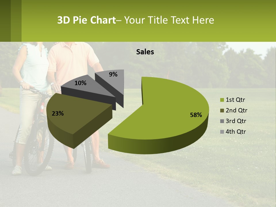 A Man And A Woman Standing Next To A Bike PowerPoint Template