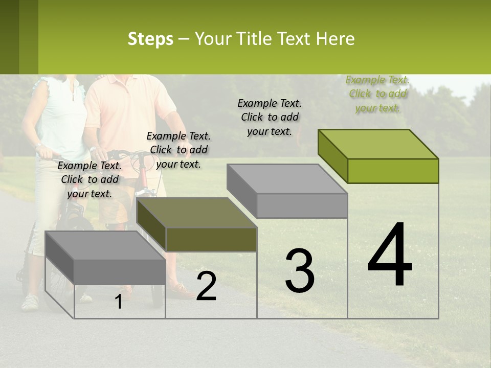 A Man And A Woman Standing Next To A Bike PowerPoint Template