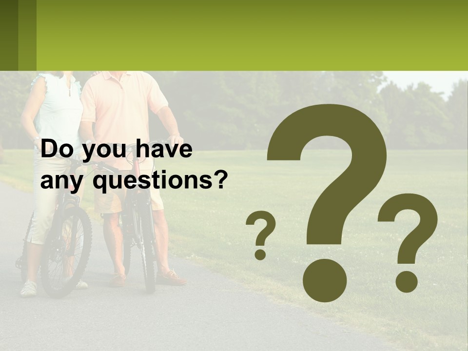 A Man And A Woman Standing Next To A Bike PowerPoint Template