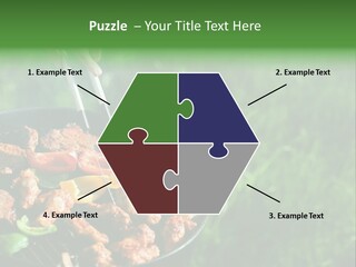 A Person Cooking Food On A Grill In A Field PowerPoint Template
