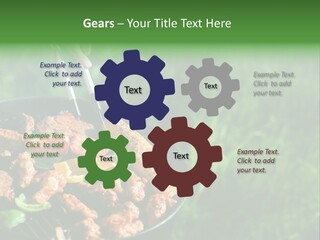 A Person Cooking Food On A Grill In A Field PowerPoint Template