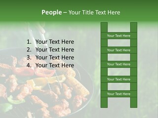A Person Cooking Food On A Grill In A Field PowerPoint Template