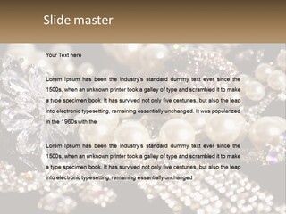 A Bunch Of Pearls And Diamonds On A Table PowerPoint Template