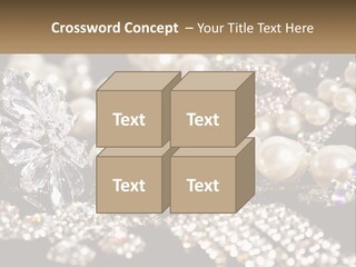 A Bunch Of Pearls And Diamonds On A Table PowerPoint Template
