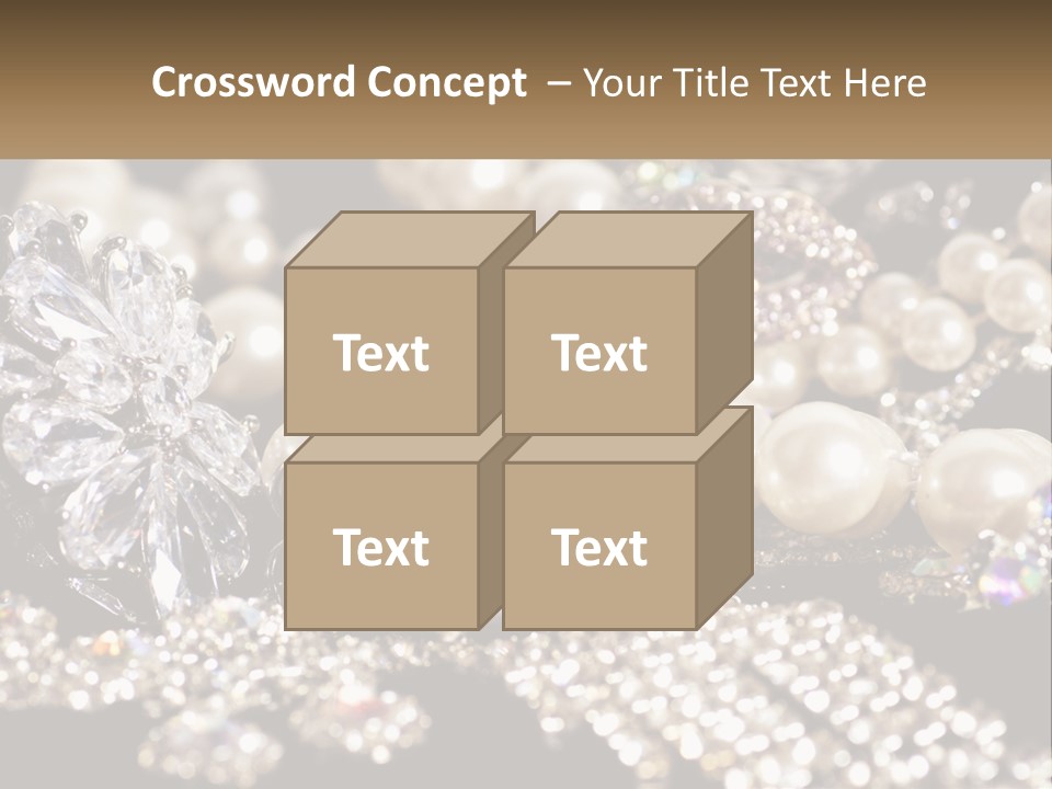 A Bunch Of Pearls And Diamonds On A Table PowerPoint Template