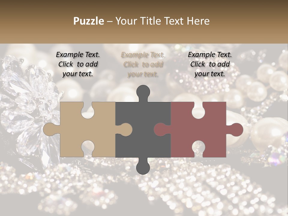 A Bunch Of Pearls And Diamonds On A Table PowerPoint Template