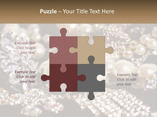A Bunch Of Pearls And Diamonds On A Table PowerPoint Template