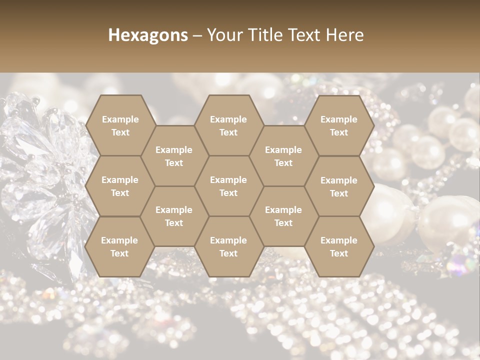 A Bunch Of Pearls And Diamonds On A Table PowerPoint Template