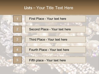 A Bunch Of Pearls And Diamonds On A Table PowerPoint Template