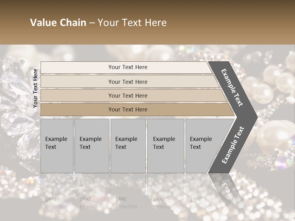 A Bunch Of Pearls And Diamonds On A Table PowerPoint Template