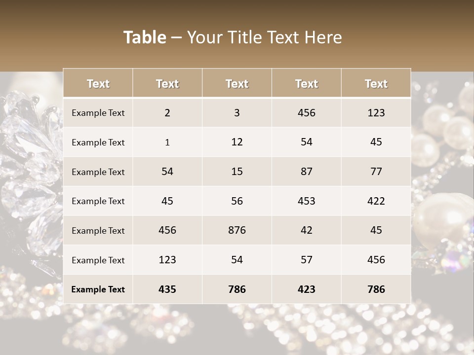 A Bunch Of Pearls And Diamonds On A Table PowerPoint Template