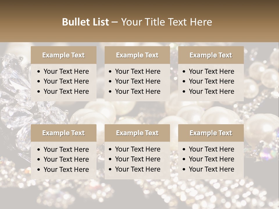 A Bunch Of Pearls And Diamonds On A Table PowerPoint Template