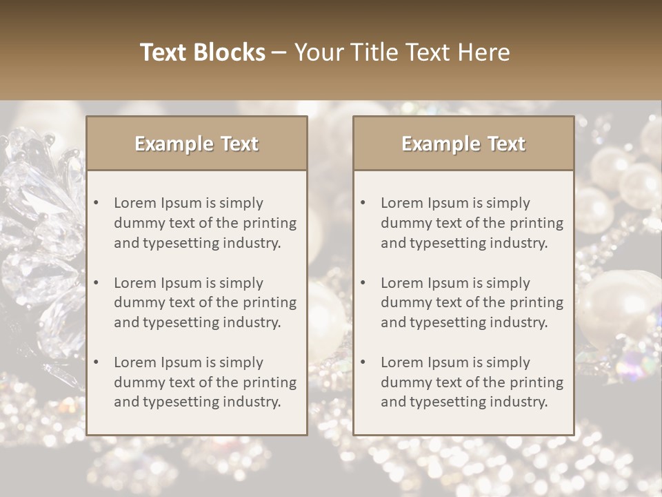 A Bunch Of Pearls And Diamonds On A Table PowerPoint Template