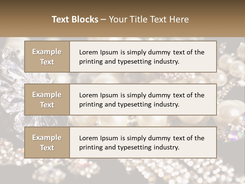 A Bunch Of Pearls And Diamonds On A Table PowerPoint Template