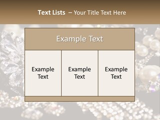 A Bunch Of Pearls And Diamonds On A Table PowerPoint Template