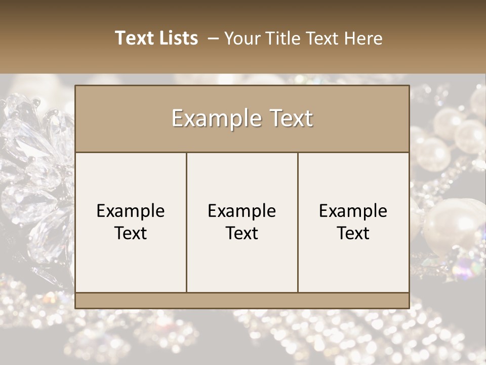 A Bunch Of Pearls And Diamonds On A Table PowerPoint Template