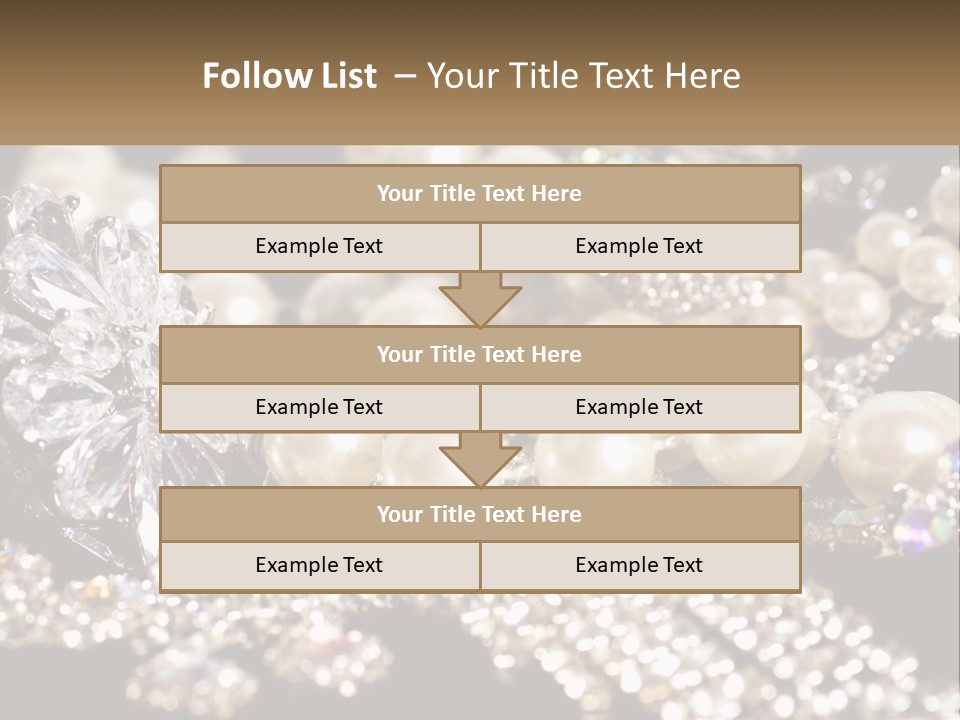 A Bunch Of Pearls And Diamonds On A Table PowerPoint Template