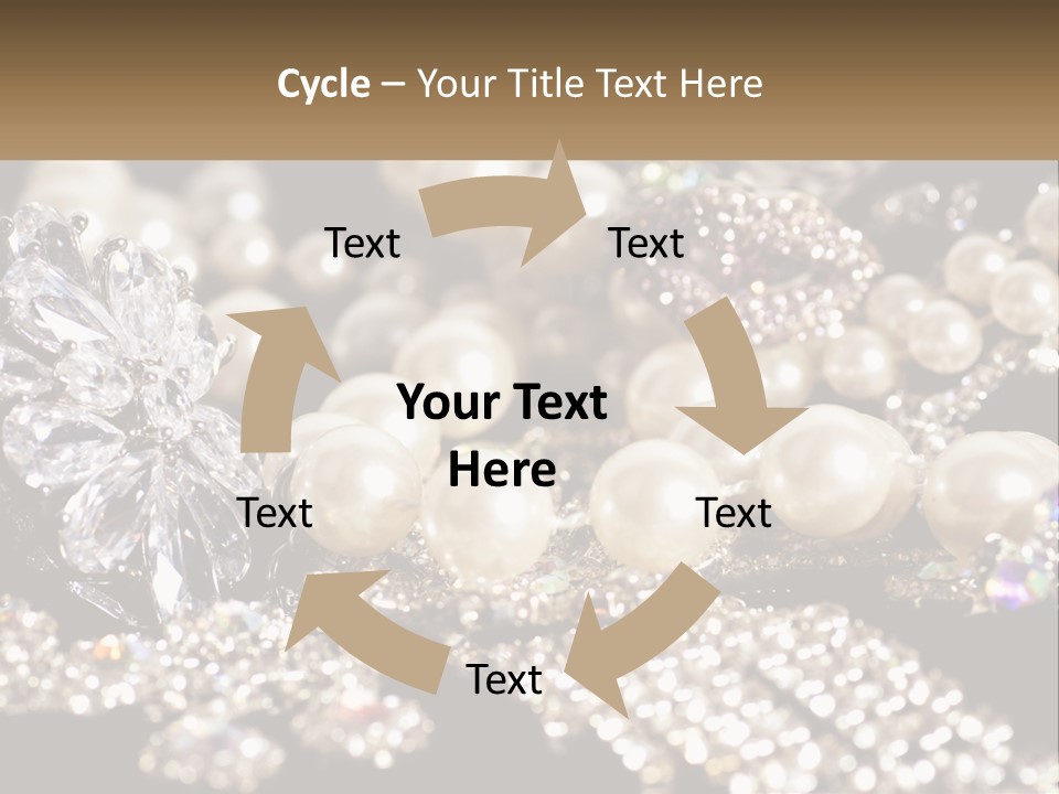 A Bunch Of Pearls And Diamonds On A Table PowerPoint Template