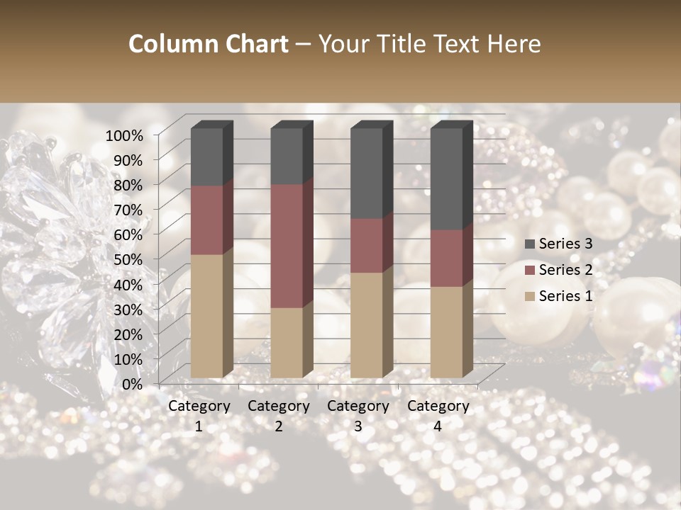 A Bunch Of Pearls And Diamonds On A Table PowerPoint Template